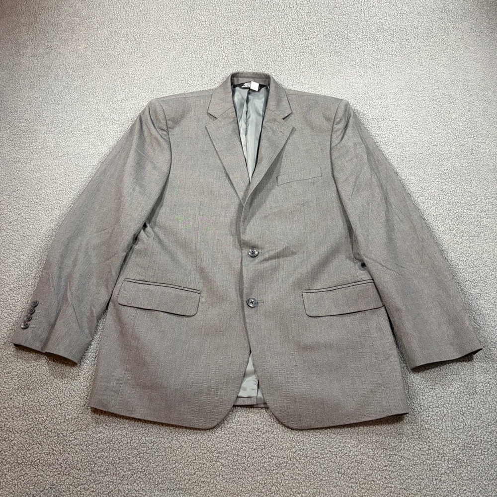 J.M. Haggar Sport Coat Mens 40R Gray Classic Fit Two Button Blazer 1054525